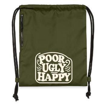 Poor Ugly Happy 6 - Turnbeutel aus Recycling-Material - military Green - Vorne