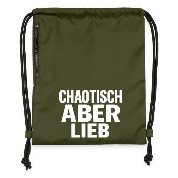 Heart in chaos - Gymsac made from recycled material - military green - Front