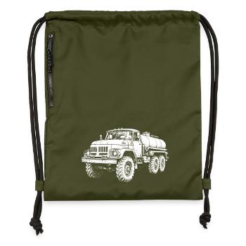Heavy-duty colossus retro - Gymsac made from recycled material - military green - Front