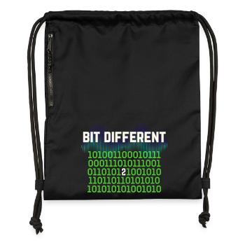 Etwas Anders – Nerdy Binary Error Design - Turnbeutel aus Recycling-Material - Schwarz - Vorne