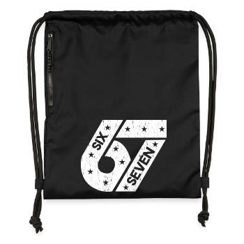Six Seven 67 Vintage College Number Meme - Gymsac made from recycled material - military green - Front