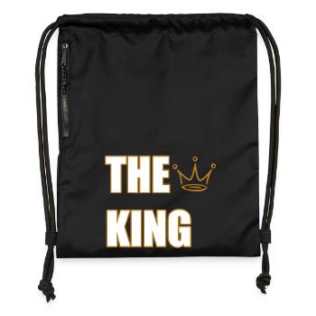 THE KING – Bold Royal Statement Design - Turnbeutel aus Recycling-Material - Schwarz - Vorne