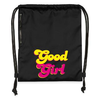 Good Girl Retro Pink Energy Girl Power Vibes - Gymsac made from recycled material - black - Front