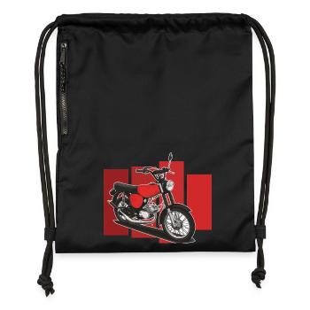 S51 (rouge) // Illustration - Sac à cordon en polyester recyclé - noir - Devant