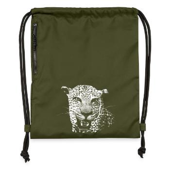 Leopard - Turnbeutel aus Recycling-Material - military Green - Vorne