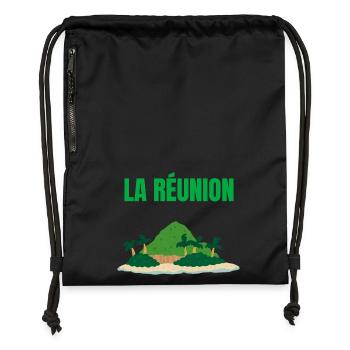 Tropical Reunion Island T-shirt - Gymsac made from recycled material - black - Front