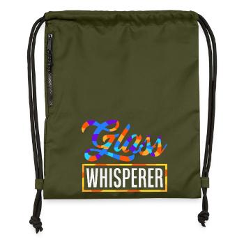 Art du vitrail Artiste du vitrail - Sac à cordon en polyester recyclé - military green - Devant