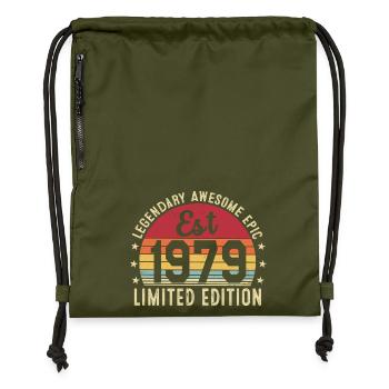 47th Anniversary - Vintage Gift 1979 - Gymsac made from recycled material - military green - Front