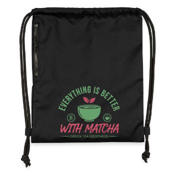 Everything Is Better With Matcha Green Tea - Turnbeutel aus Recycling-Material - Schwarz - Vorne
