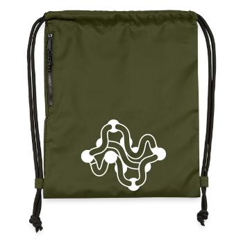 Chaîne moléculaire de repliement des protéines - Sac à cordon en polyester recyclé - military green - Devant