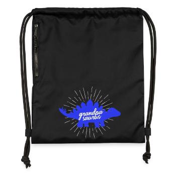 Grandpasaurus Stegosaurus Dinosaure Grand-père - Sac à cordon en polyester recyclé - noir - Devant