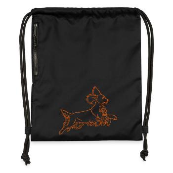Springer Spaniel en orange - Sac à cordon en polyester recyclé - noir - Devant