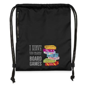 I have too many Boardgames - Turnbeutel aus Recycling-Material - Schwarz - Vorne