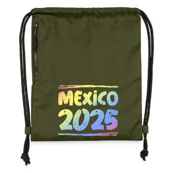 Mexico 2025 Colorful - Gymsac made from recycled material - military green - Front