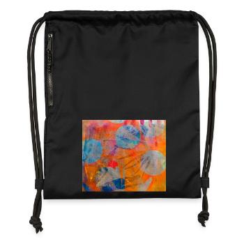 Abstract colorful circles on vivid background - Gymsac made from recycled material - black - Front