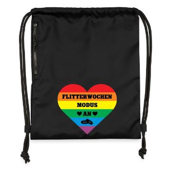 Flitterwochen Gleichgeschlechtliche Hochzeit LGBTQ - Turnbeutel aus Recycling-Material - Schwarz - Vorne
