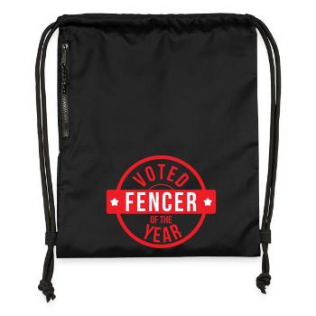 Blason Fencing The Best Escrime Vintage - Sac à cordon en polyester recyclé - noir - Devant