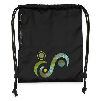 Yoga design_4 - Sac à cordon en polyester recyclé - noir - Devant
