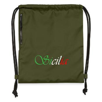 sicilia - Gymsac made from recycled material - military green - Front
