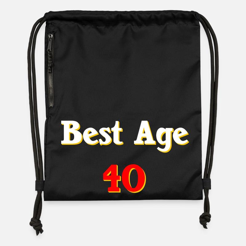 sprücheshirts, best age 40 - Turnbeutel aus Recycling-Material - Schwarz