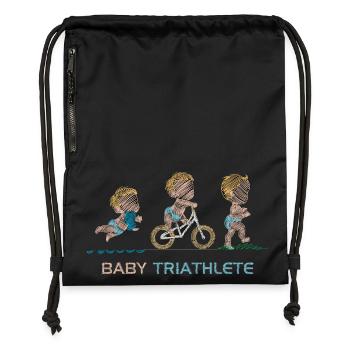 Small Outdoor Triathlete - Gymsac made from recycled material - black - Front