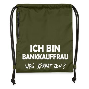 Profession: Bank clerk - Gymsac made from recycled material - military green - Front