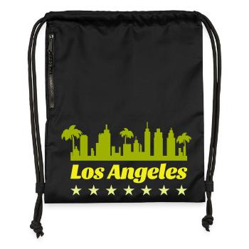 LA Skyline - Turnbeutel aus Recycling-Material - Schwarz - Vorne