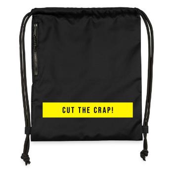 Cut The Crap Spruch Geschenk - Turnbeutel aus Recycling-Material - Schwarz - Vorne