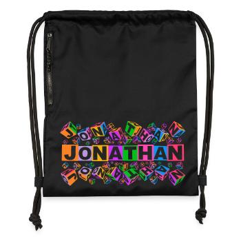 JONATHAN colourful cubes - Turnbeutel aus Recycling-Material - Schwarz - Vorne