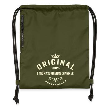 Original 100 Prozent Landmaschinenmechaniker - - Turnbeutel aus Recycling-Material - military Green - Vorne