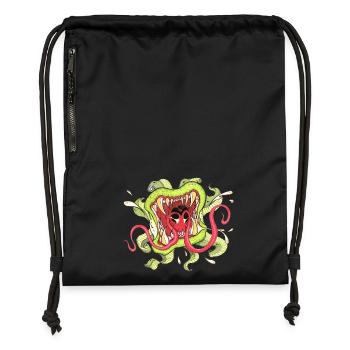 Plante Carnivore Tattoo - Sac à cordon en polyester recyclé - noir - Devant