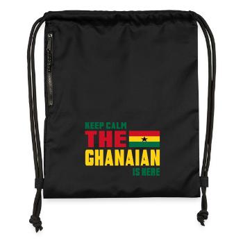 Keep Calm Ghana / Cadeau Mali drapeau national - Sac à cordon en polyester recyclé - noir - Devant