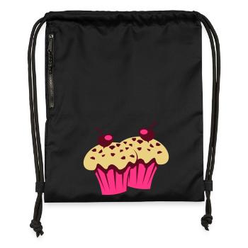 backfrische Muffins - Turnbeutel aus Recycling-Material - Schwarz - Vorne