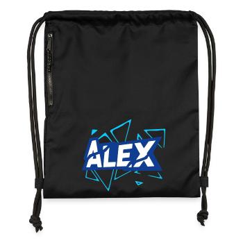 Alex - Turnbeutel aus Recycling-Material - Schwarz - Vorne