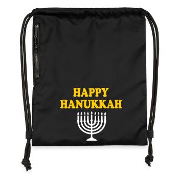 HAPPY HANUKKAH - Turnbeutel aus Recycling-Material - Schwarz - Vorne
