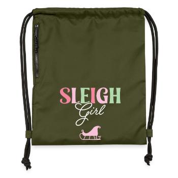 Sleigh Girl - Gymsac made from recycled material - military green - Front