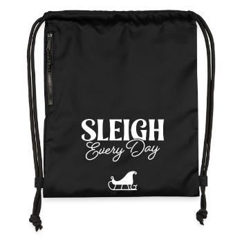Sleigh Every Day - Gymsac made from recycled material - military green - Front