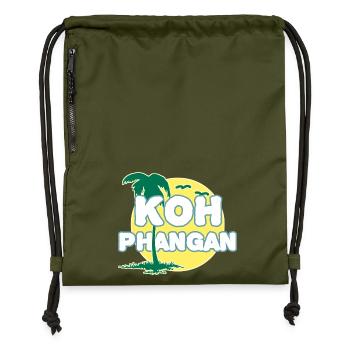 Vollmond Palme K8h Phangan - Turnbeutel aus Recycling-Material - military Green - Vorne