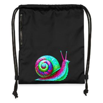 Schnecke - Turnbeutel aus Recycling-Material - Schwarz - Vorne