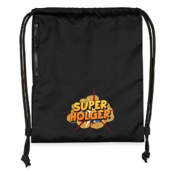 Holger - Sac à cordon en polyester recyclé - noir - Devant