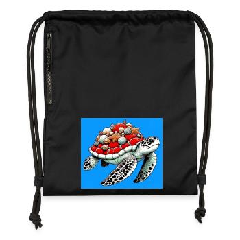 turtle - Gymsac made from recycled material - black - Front