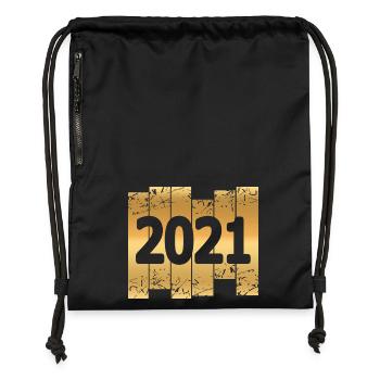 2021 - Turnbeutel aus Recycling-Material - Schwarz - Vorne