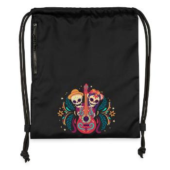 Dia de los Muertos Guitar Skeleton Duo Outfit Top - Gymsac made from recycled material - black - Front