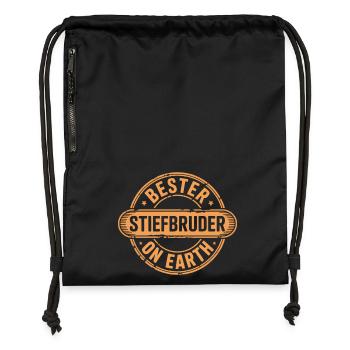 Bester Stiefbruder - Turnbeutel aus Recycling-Material - Schwarz - Vorne