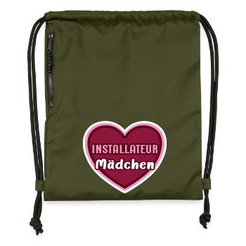 Installer Girl Child Installers Trainee - Gymsac made from recycled material - military green - Front