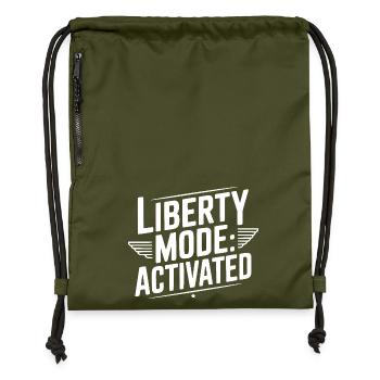 Liberty Mode: Activated - Gymsac made from recycled material - military green - Front