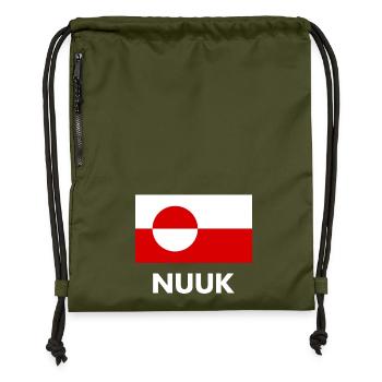 Greenland Flag - Nuuk - Grönland - Denmark Danmark - Turnbeutel aus Recycling-Material - military Green - Vorne