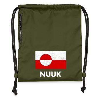 Greenland Flag - Nuuk - Grönland - Denmark Danmark - Turnbeutel aus Recycling-Material - military Green - Vorne