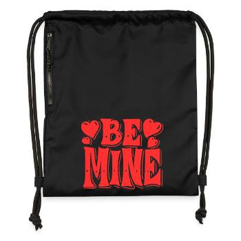 Be Mine Hearts Retro - Turnbeutel aus Recycling-Material - Schwarz - Vorne