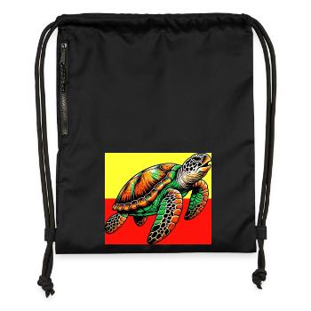 turtle - Gymsac made from recycled material - black - Front